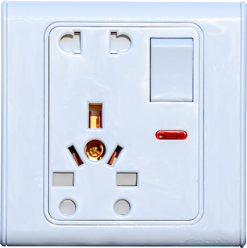 Picture of Electrical multi socket, wall sockets/multi 10 pin plug socket with switch