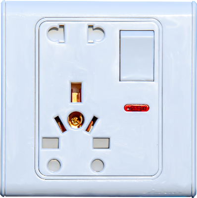 Picture of Electrical multi socket, wall sockets/multi 10 pin plug socket with switch