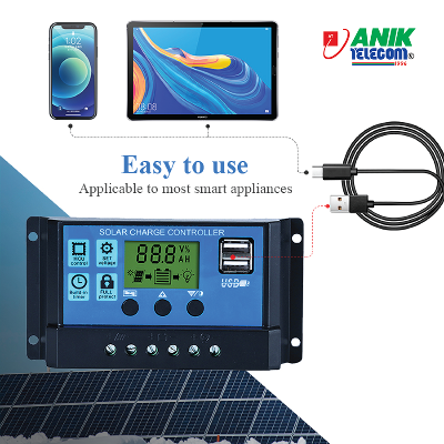 Picture of Solar Charge Controller 12V 24V Solar Panel Lcd Display Digital PWM Charge Controller 10A Charging And Output - Solar Panel