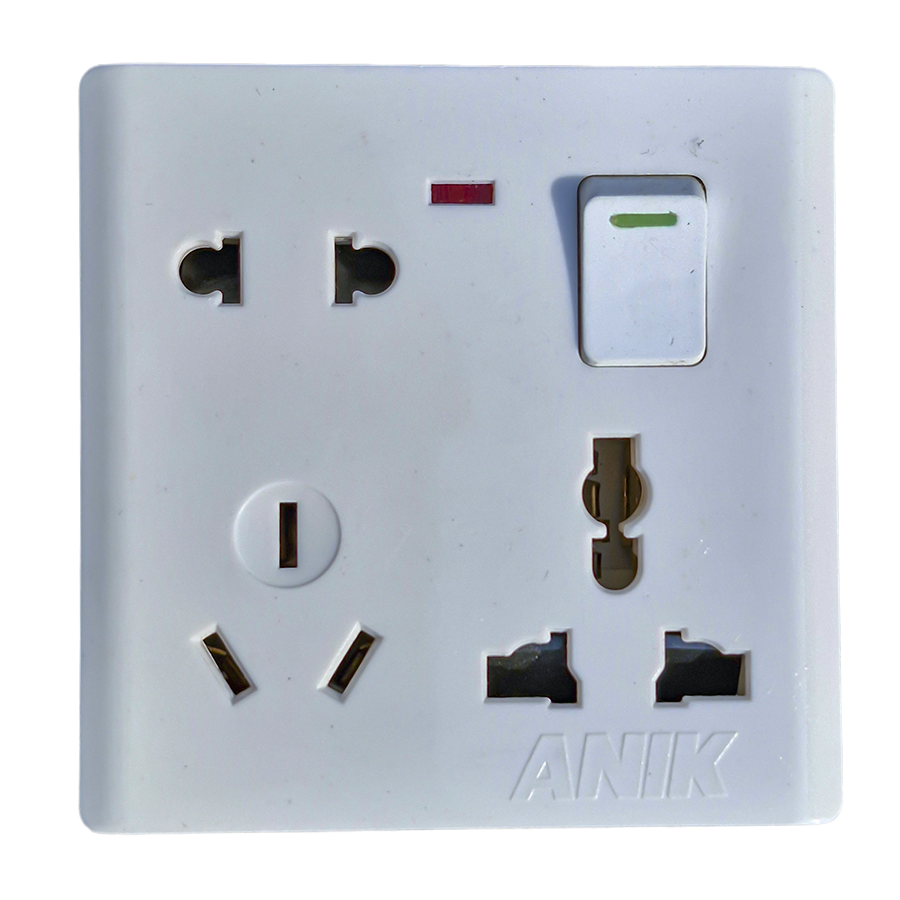 Picture of Electrical multi socket, wall sockets/multi 8 pin plug socket with switch