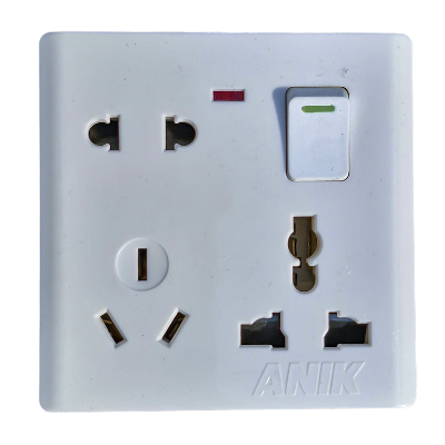Picture of Electrical multi socket, wall sockets/multi 8 pin plug socket with switch