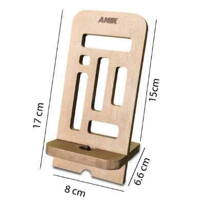 Picture of Anik MDF Wooden Mobile Stand, Phone Desk Stand Wood for Office & Home, Eco-Friendly, Handmade Wooden Cell Phone Stand, Portable Phone Holder, Gift for Students & Professionals