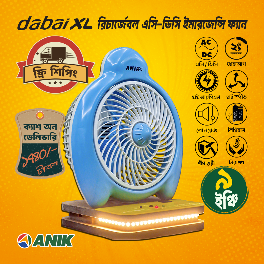 Picture of Rechargeable AC DC Emergency Fan, Model: Dabai XL