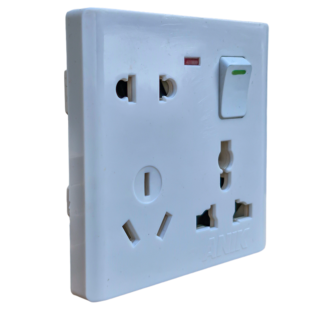 Picture of Combined Socket, Electrical multi socket, wall sockets/multi 8 pin plug socket with switch
