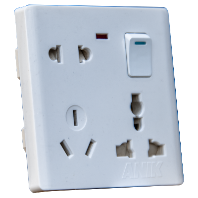 Picture of Combined Socket, Electrical multi socket, wall sockets/multi 8 pin plug socket with switch