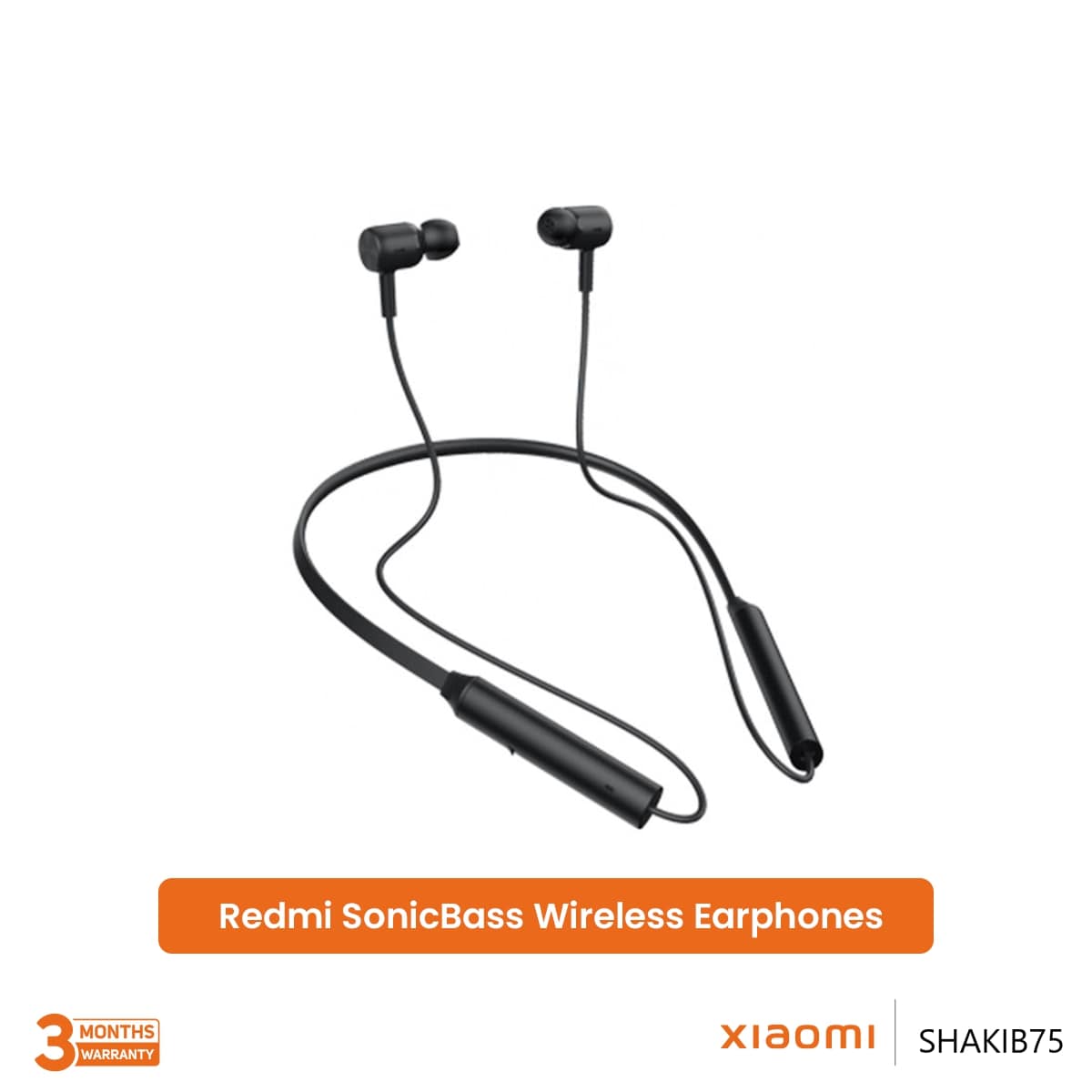 Picture of Redmi Sonic Bass Dual pairing Supports Voice Assistant Wireless Earphones With IPX4 Sweat & Splash proof - Black