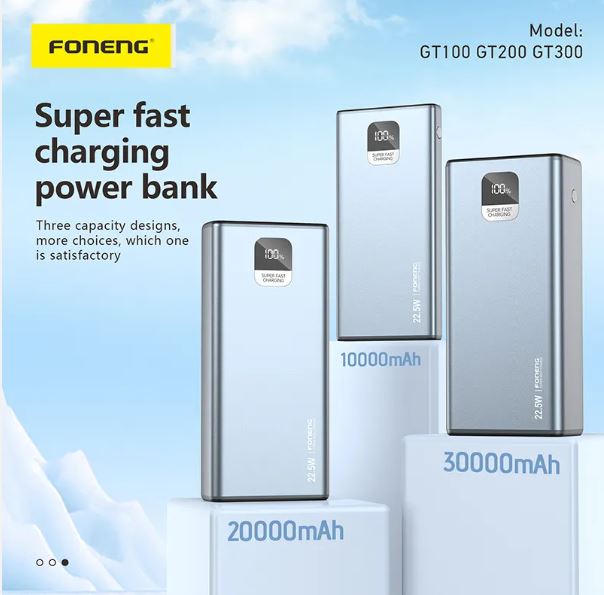 Picture of Foneng GT100 10000mAh 22.5W & 3 OUTPUTS Power Bank