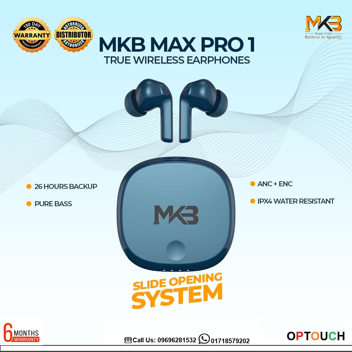 Picture of MKB Max Pro 1 ANC +ENC True Wireless Earphones