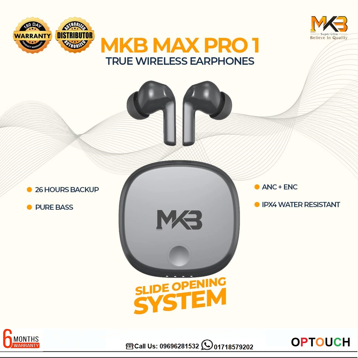 Picture of MKB Max Pro 1 ANC +ENC True Wireless Earphones