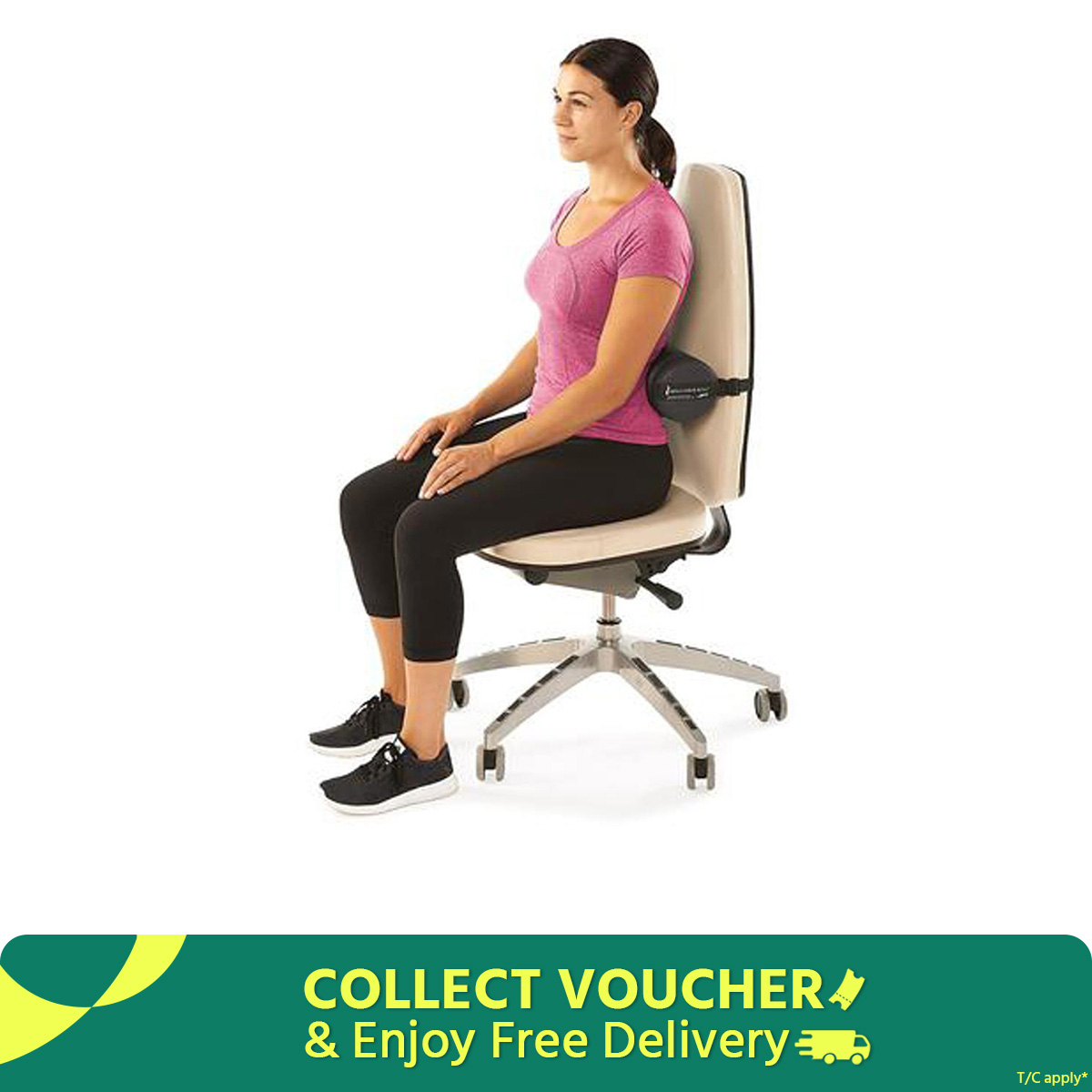 Picture of Spine Lumber Roll Cushion for Lower Back Pain, Car Seat & Office Chair