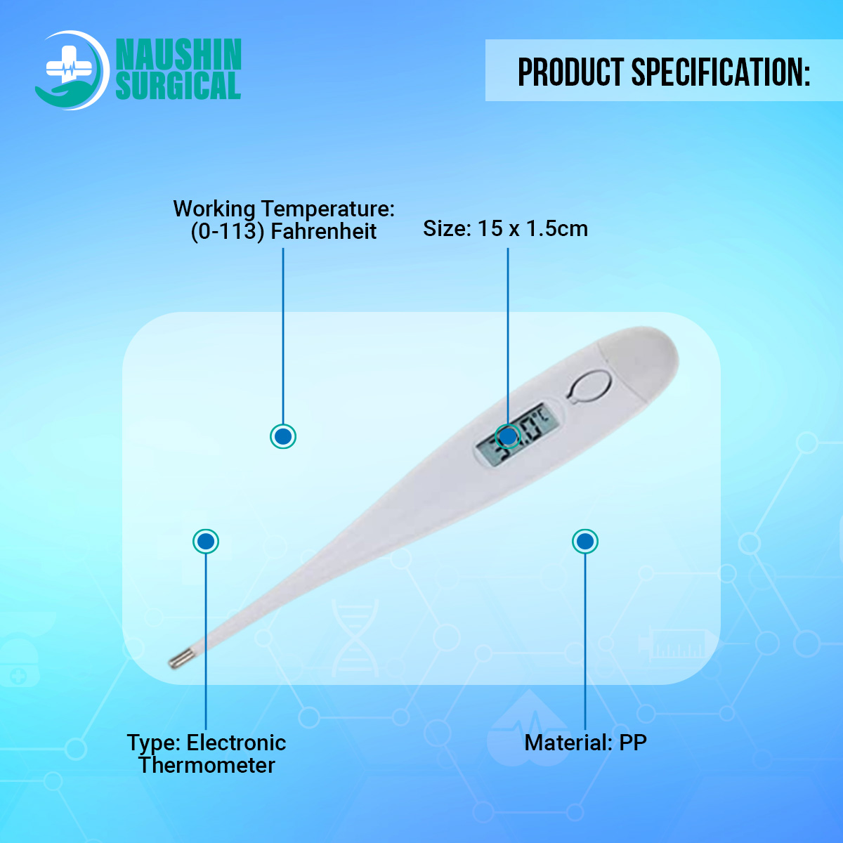 Picture of Electronic thermometer thermometer PP LCD digital display