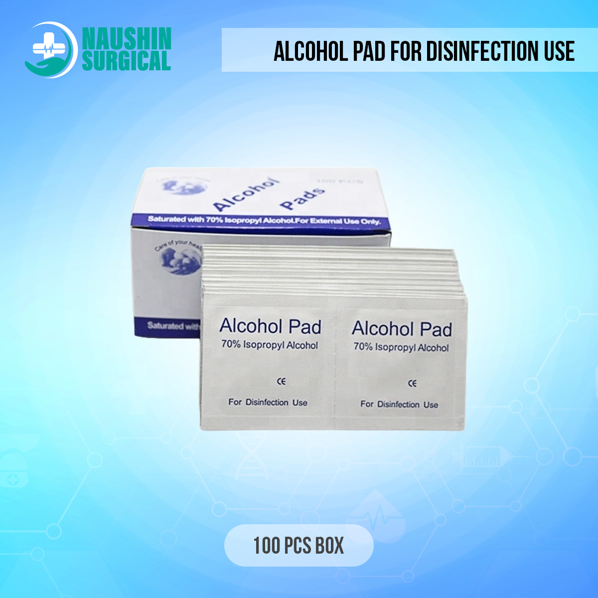 Picture of Alcohol Pad for disinfection use -100 pcs box