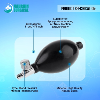 Picture of Blood Pressure Monitor Inflation Pump Latex Bulb with Twist Air Release Valve