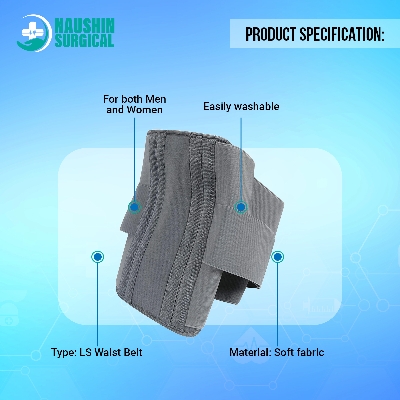 Picture of Lumbar Sacro Corset premium Support LS Waist Belt for Men/Women Lower Back Pain Relief w/Dual Adjustable Straps M