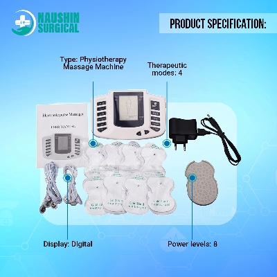 Picture of Physiotherapy Massage Machine with 4 Pads Body Pain Relief Therapy Stroke Machine