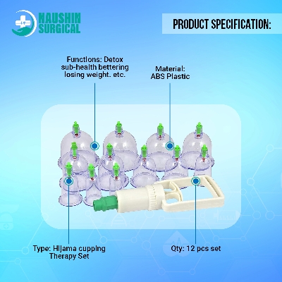 Picture of Hijama cupping Sunnah therapy 12psc set hijama  /Cap/Sunnah Therapy Set with 12 Pieces of Cap