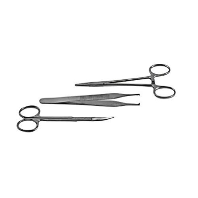 Picture of Surgical Instrument Suturing Set Of 3 Pieces(needle holder,dissecting forceps and iris Scissor)