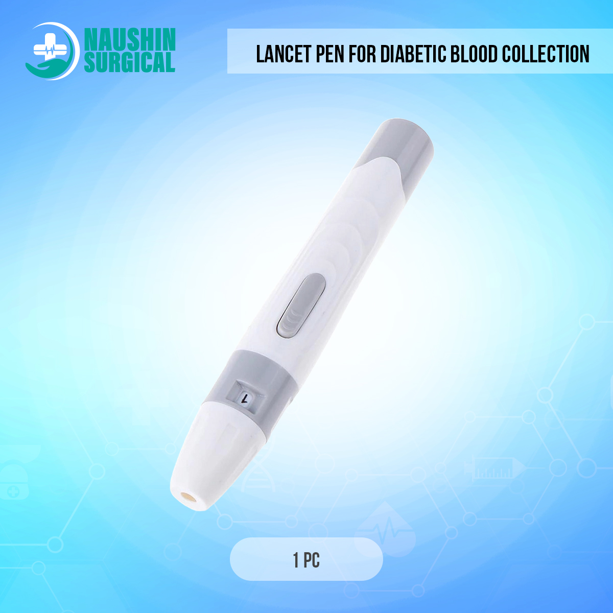 Picture of Lancet Pen Lancing Device For Diabetics Blood Collect 5 Adjustable Depth Blood Sampling Glucose Test Pen