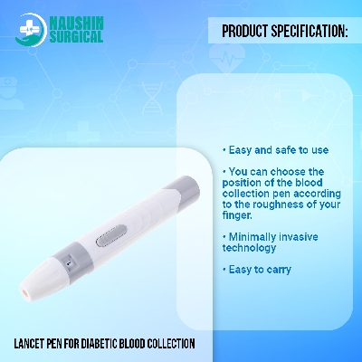 Picture of Lancet Pen Lancing Device For Diabetics Blood Collect 5 Adjustable Depth Blood Sampling Glucose Test Pen