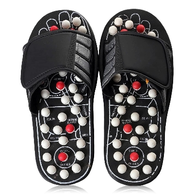 Picture of Spring Acupressure and Magnetic Therapy Accu Paduka Slippers for Full Body Blood Circulation Natural Leg Foot Massager Slippers For Men and Women
