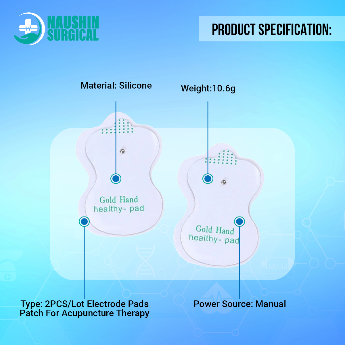 Picture of 2PCS/Lot Electrode Pads Patch For Acupuncture Therapy Machine Body Massager Electrical Muscle Stimulator Slimming Massage Patch