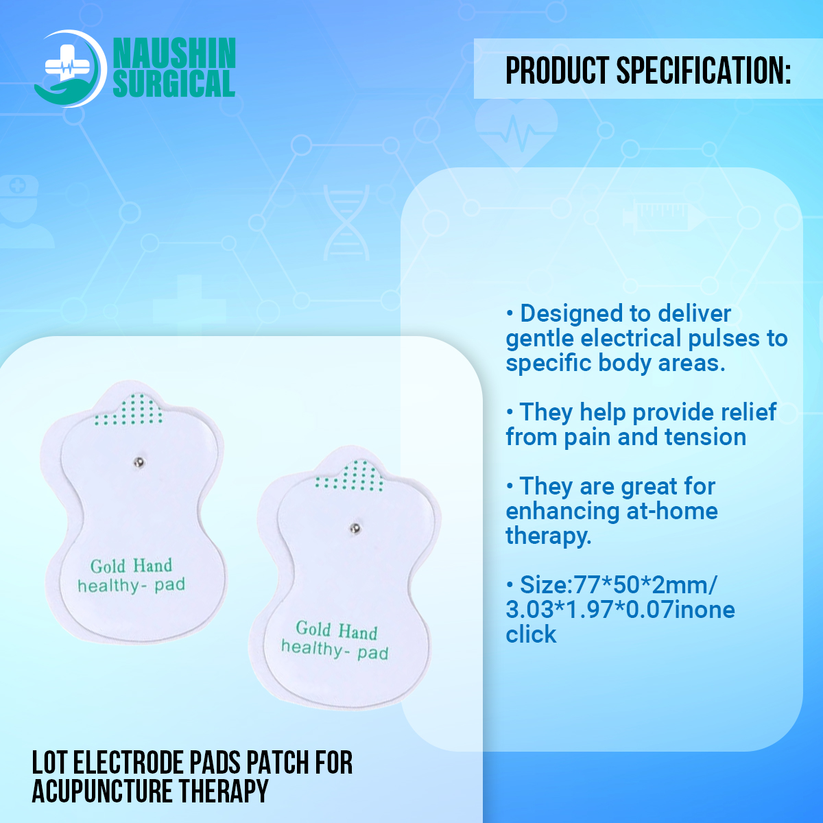 Picture of 2PCS/Lot Electrode Pads Patch For Acupuncture Therapy Machine Body Massager Electrical Muscle Stimulator Slimming Massage Patch