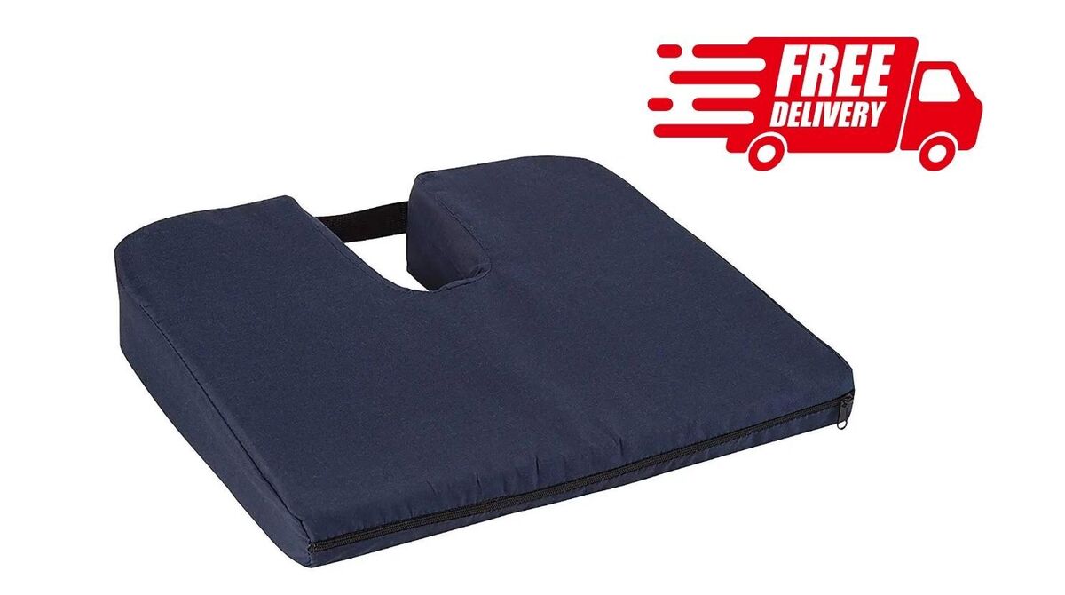 Picture of Coccyx Seat Cushion to Relieve Back, Sciatica and Tailbone Pain Ideal for Car, Office Chair