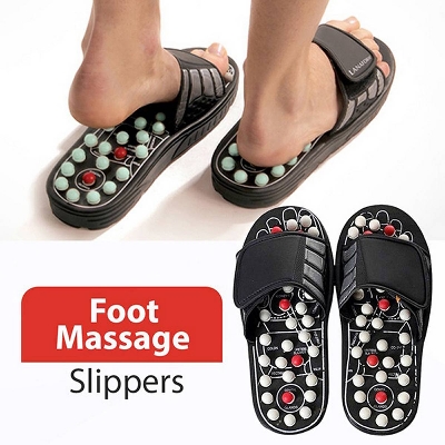 Picture of Spring Acupressure and Magnetic Therapy Accu Paduka Slippers for Full Body Blood Circulation Natural Leg Foot Massager Slippers For Men and Women ( Unisex )
