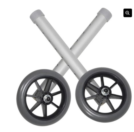 Picture of Stander Walker Replacement 15 centimetre Wheels, for the EZ Fold-N-Go Walker and Able Life Space Saver Walker, set of 2, Black