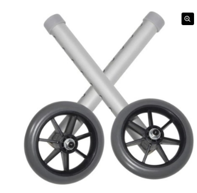 Picture of Stander Walker Replacement 15 centimetre Wheels, for the EZ Fold-N-Go Walker and Able Life Space Saver Walker, set of 2, Black