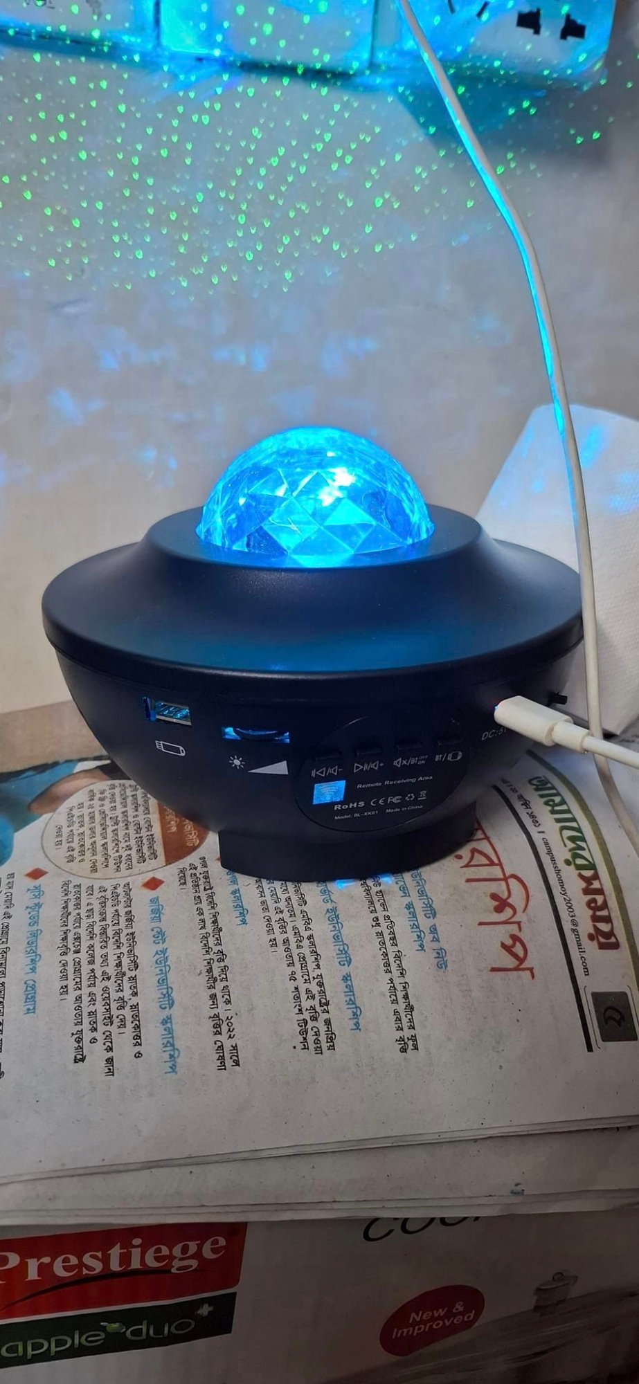 Picture of Galaxy Projector Star Starry Sky LED Night Light Projector Bluetooth Speaker Bedroom Lamp Universal Mini LED Lights Projector Light.