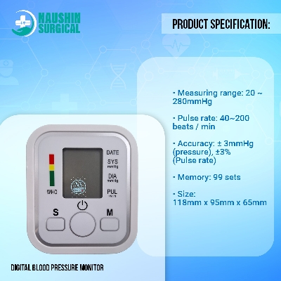 Picture of Digital Arm Blood Pulse Pressure Monitor Electric Tonometer Meter Health Care 99 Memory Sets Household Sphygmomanometer