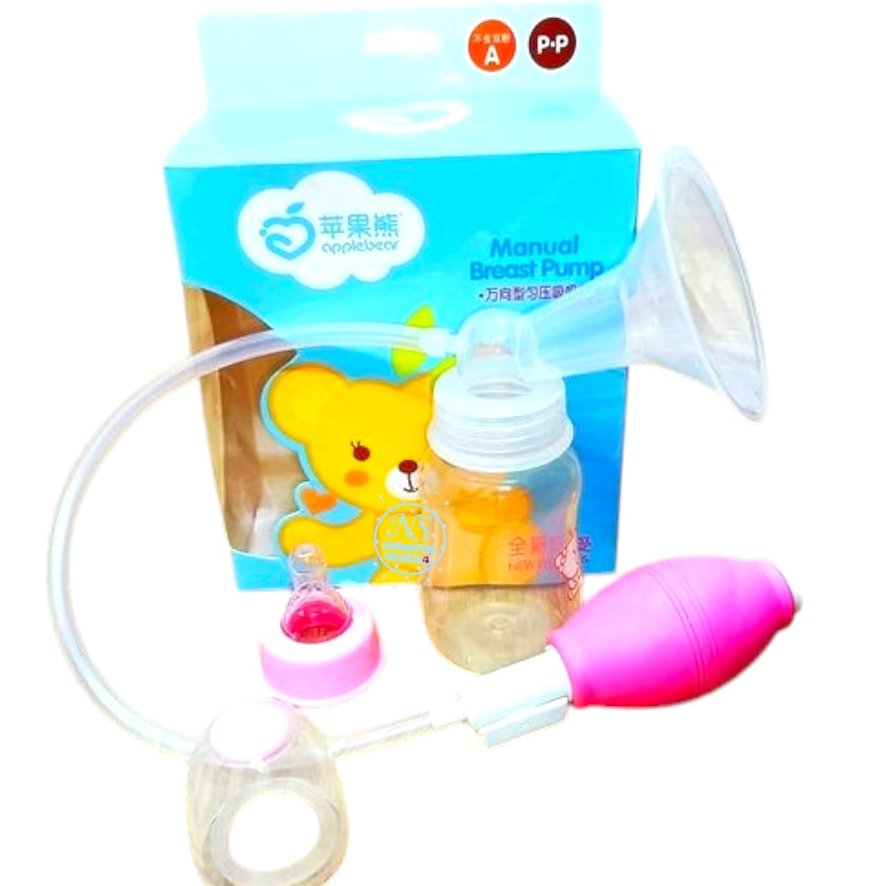 Picture of Apple Bear Brest Pump Manual Control Valve Mom Breastfeeding Baby Milk Suction Feeding Newborn Bottle 1 set
