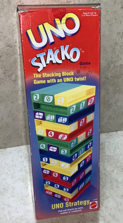 Picture of Mattel UNO Stacko Stacking Block Game Stacking Block Game/Toys/Family Game Strategy Skill Action Ages 8