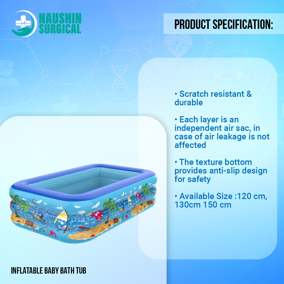 Picture of Inflatable Baby Bath Tub / Swimming Pool Inflatable Baby Bath Tub / Swimming Pool