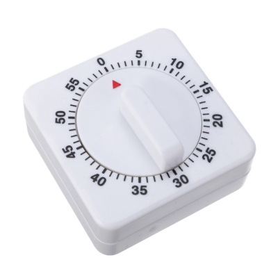 Picture of Purpose Timer Square 60 Minute Mechanical Multi - white  60 Minute Mechanical Multi Purpose Timer- white