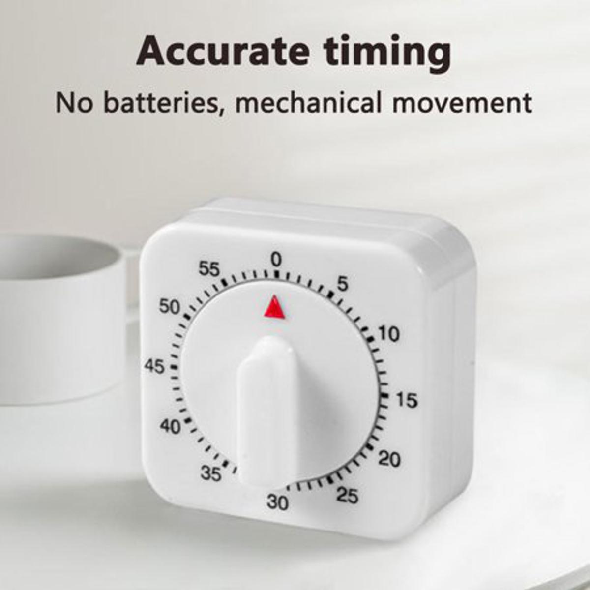 Picture of Purpose Timer Square 60 Minute Mechanical Multi - white  60 Minute Mechanical Multi Purpose Timer- white