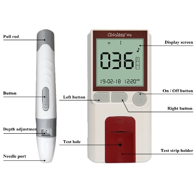 Picture of Bioaid Hemoglobin Test Meter kit  Bioaid Hemoglobin Meter kit with 50pcs Strips