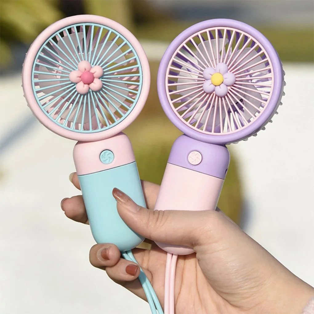 Picture of Mini USB portabel Rechargeable Fan USB rechargeable  portable handheld mini pocket fan Handheld Portable Fan USB Rechargeable Fan with Phone Holder Function for Student Dormitory Office Desktop or Outdoor Fan