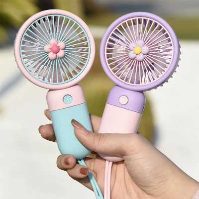 Picture of Mini USB portabel Rechargeable Fan USB rechargeable  portable handheld mini pocket fan Handheld Portable Fan USB Rechargeable Fan with Phone Holder Function for Student Dormitory Office Desktop or Outdoor Fan