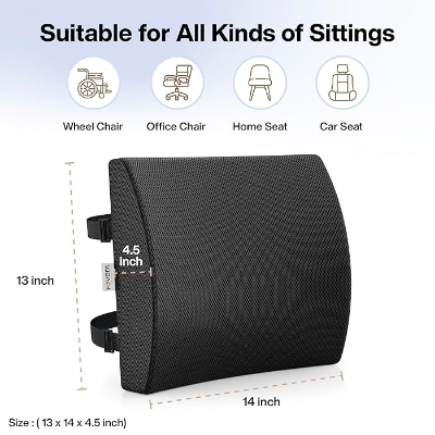 Picture of Orthopaedic Back Support (Backrest) High Density Memory Foam (Universal Size