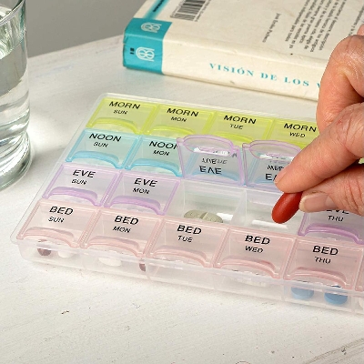 Picture of 7 Days Medicine box organizer with 21 grids Week day medicine box from Morning-noon-night - Medicine Box