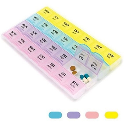 Picture of 7 Days Medicine box organizer with 21 grids Week day medicine box from Morning-noon-night - Medicine Box