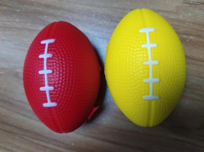 Picture of One piece Hand exercise rugby ball for relief from stress, squeeze ball soft ball - Multicolor