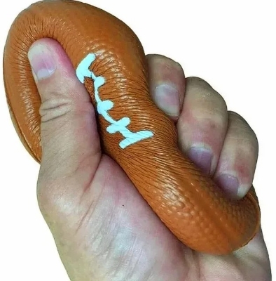 Picture of One piece Hand exercise rugby ball for relief from stress, squeeze ball soft ball - Multicolor