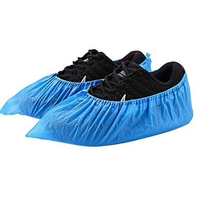 Picture of Disposable Boot & Shoe Covers 100 Pcs Pack (50 Pairs) Durable, Indoor Protect Your Home, Floors and Shoes Blue/ Disposable Surgical Shoes Cover