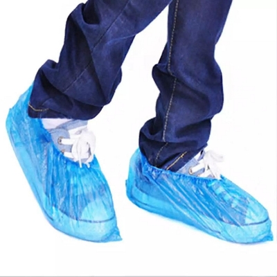 Picture of Disposable Boot & Shoe Covers 100 Pcs Pack (50 Pairs) Durable, Indoor Protect Your Home, Floors and Shoes Blue/ Disposable Surgical Shoes Cover