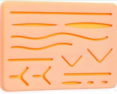 Picture of Reusable Surgical Medical Practice Traumatic Simulation Wounds Training Teaching Model Suture Kit Pad Silicone Fake Skin Suture