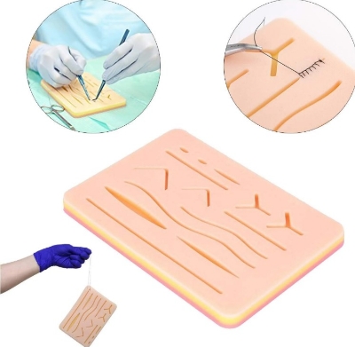 Picture of Reusable Surgical Medical Practice Traumatic Simulation Wounds Training Teaching Model Suture Kit Pad Silicone Fake Skin Suture