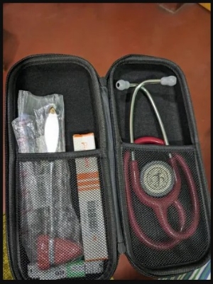 Picture of Travel Carrying Case Portable Stethoscope Storage Box Mesh Bag Compatible For Littmann Cardiology Iii Stethoscope